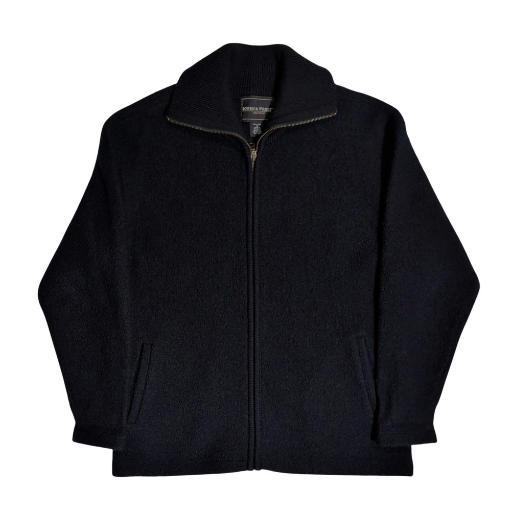 Bowen and Wright 100% Wool Sweater Mens Size S Full Zip Classic Preppy Academia